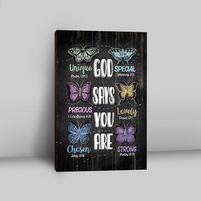 God Says You Are Canvas Wall Art - Bible Verse Canvas Art - Inspirational Art - Christian Home Decor