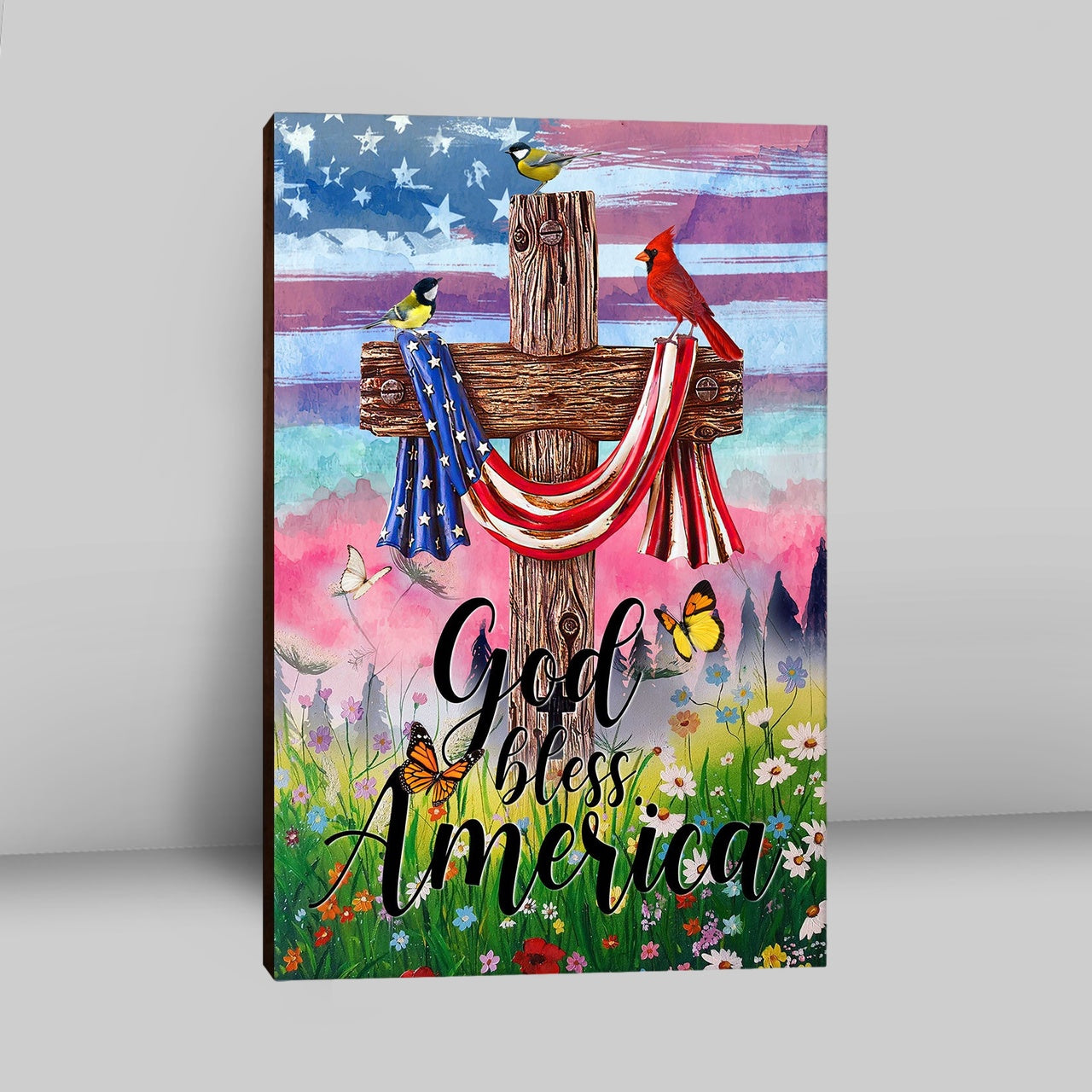 God Bless America Canvas Wall Art - Christian Wall Canvas - Religious Canvas Prints