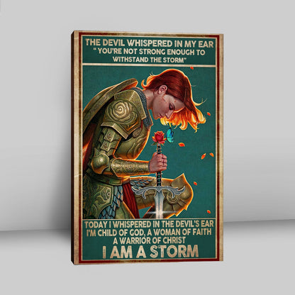 I Am A Storm Women Warrior Canvas Wall Art - Christian Wall Canvas - Religious Canvas Prints