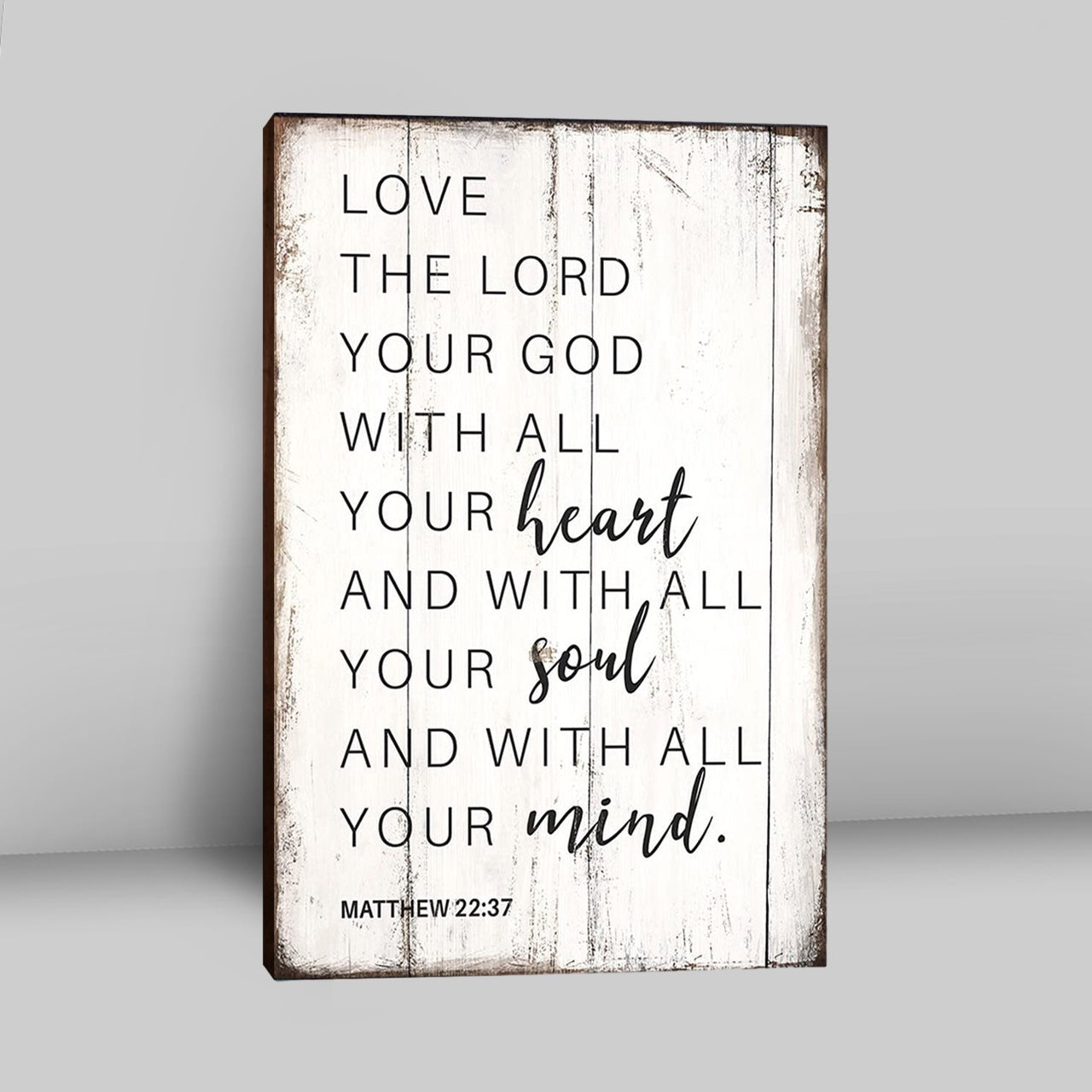 Matthew 22 37 Love The Lord Your God With All Your Heart Canvas Wall Art - Christian Canvas Wall Art Decor