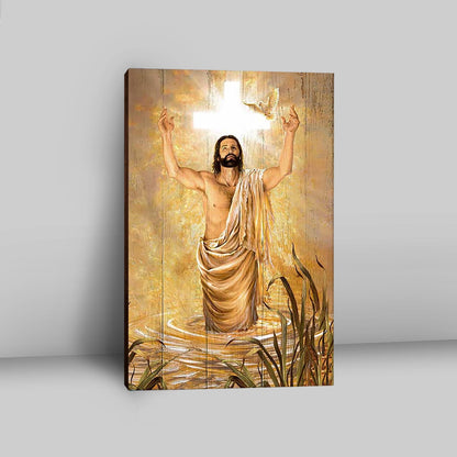 Baptism Of Jesus Dove Canvas Art - Bible Verse Wall Art - Christian Inspirational Wall Decor