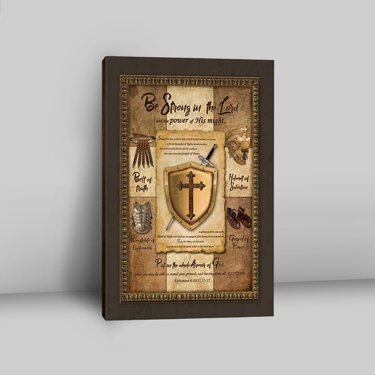 Armor Of God Shield Of Faith Canvas - Be Strong In The Lord And The Power Of His Might Canvas Wall Art - Christian Canvas Prints