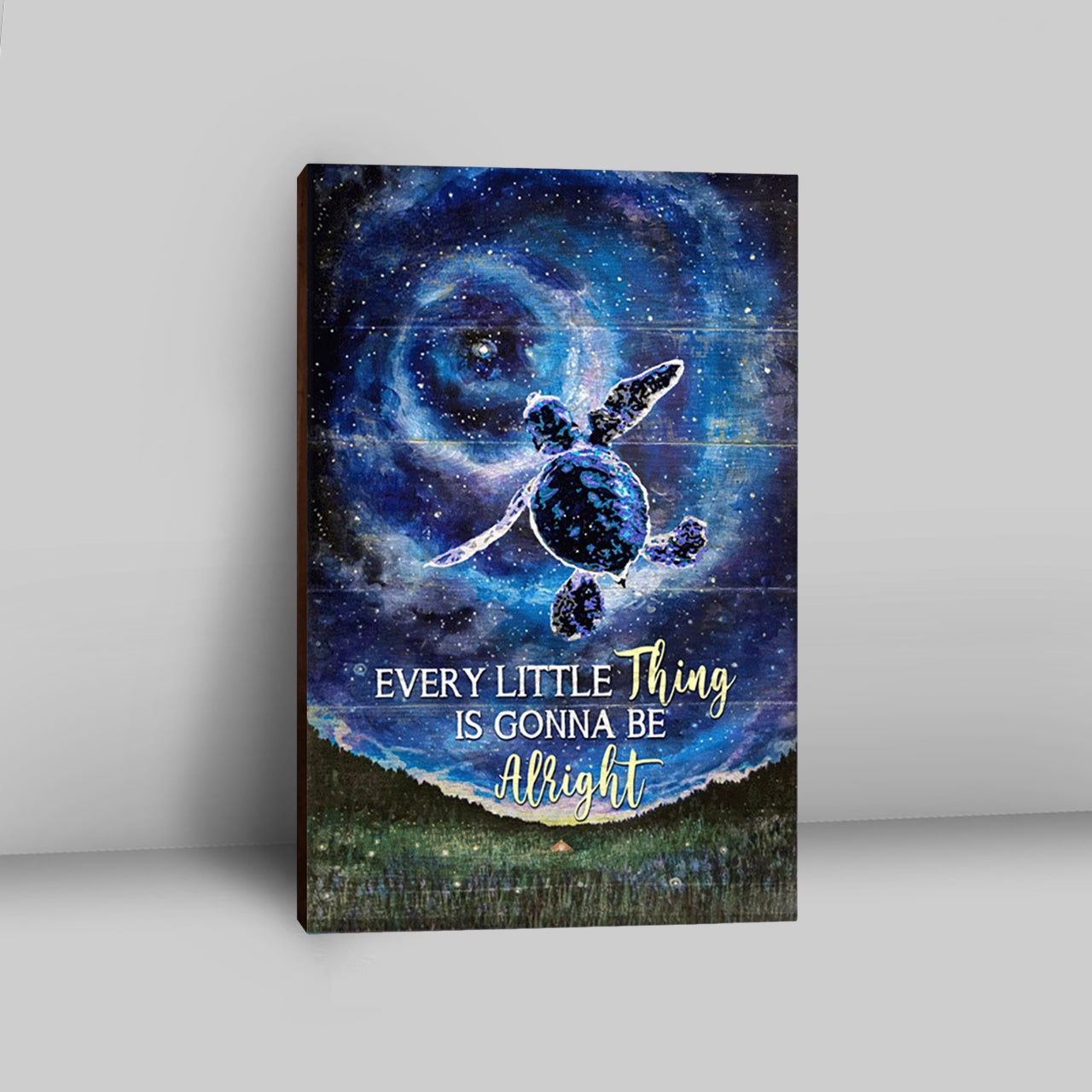 Every Little Thing Is Gonna Be Alright Baby Sea Turtle Canvas Wall Art - Christian Canvas Prints - Bible Verse Canvas Art