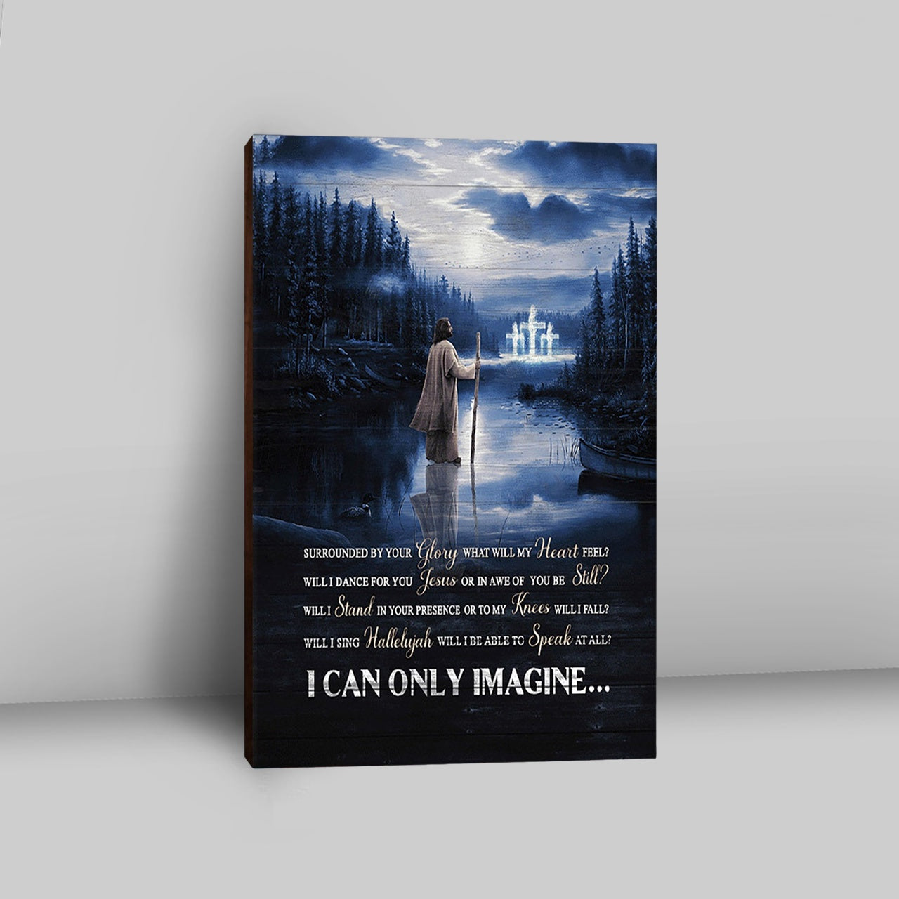 I Can Only Imagine Canvas - Jesus Walking On Water Canvas Wall Art - Bible Verse Canvas Art - Inspirational Art - Christian Home Decor