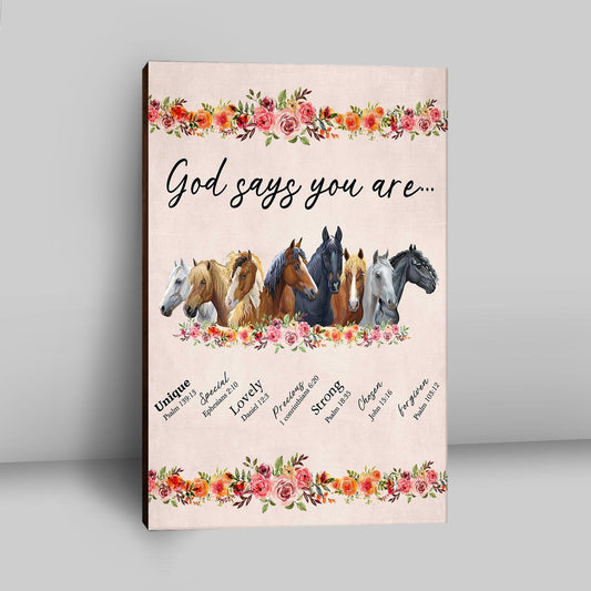 God Says You Are Horse Canvas Wall Art - Christian Wall Canvas - Religious Canvas Prints