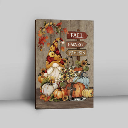 Autumn Season Pumpkin Autumn Leaves Fall Harvest Pumpkin Canvas Wall Art - Christian Canvas Prints - Bible Verse Canvas Art