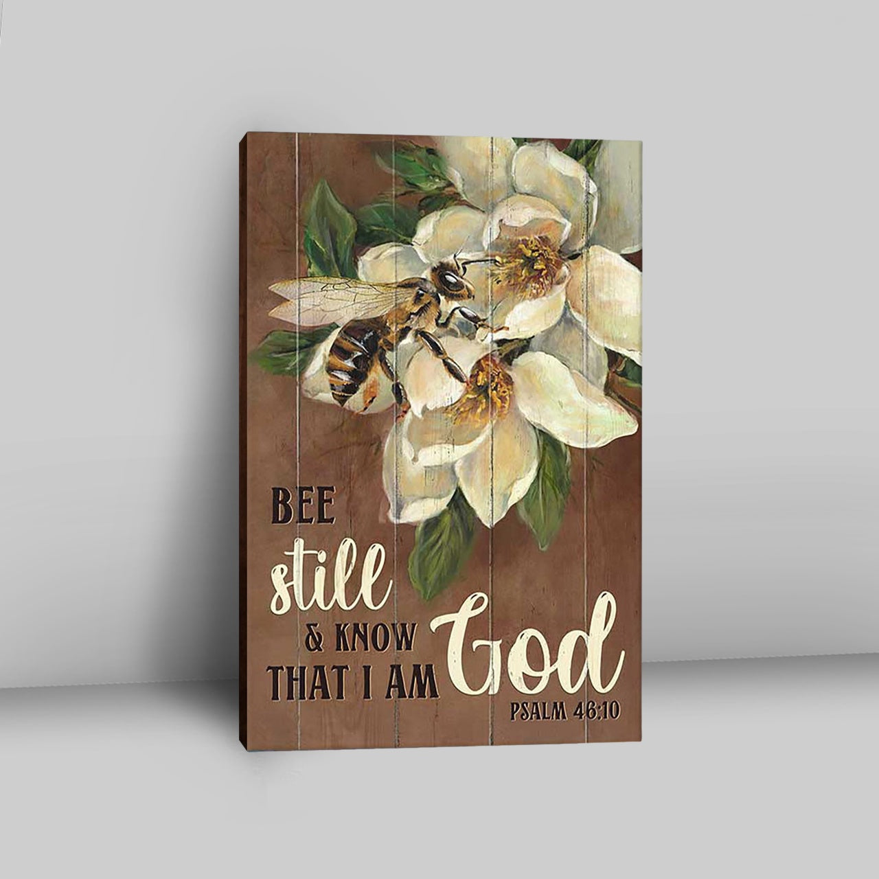 Be Still And Know That I Am God Bee Canvas Wall Art - Bible Verse Canvas Art - Inspirational Art - Christian Home Decor