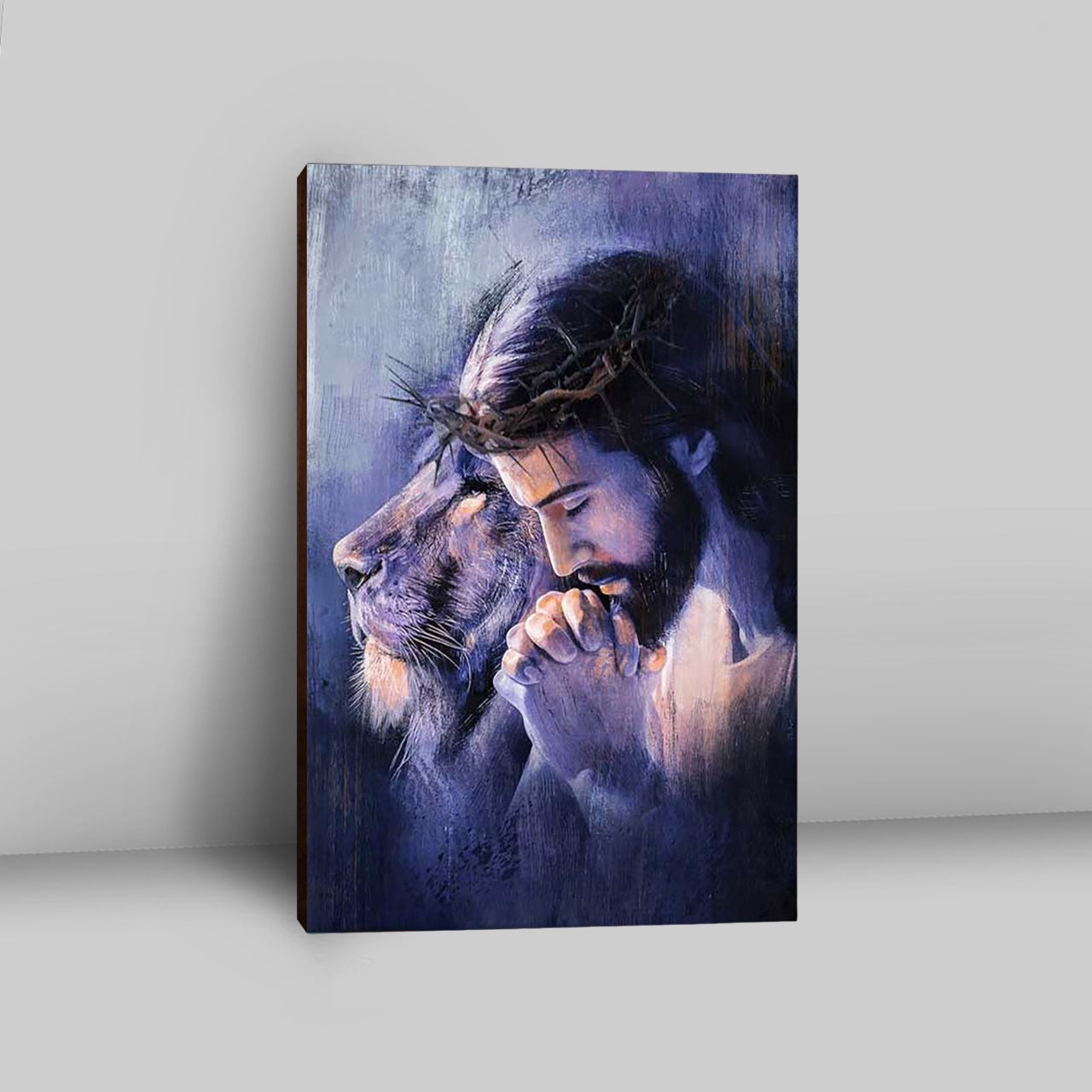 Lion Of Judah Jesus Prayer Canvas - Lion Canvas Print - Christian Wall Art - Religious Home Decor