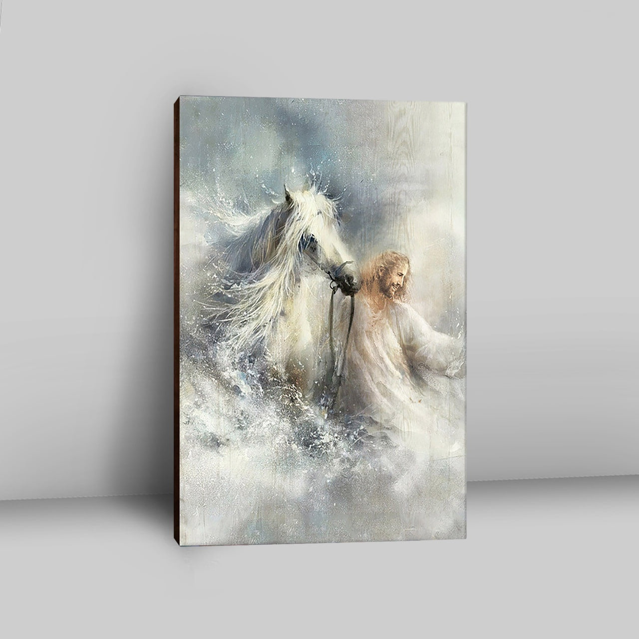 Jesus Comes With A White Horse Wall Art Canvas - Jesus Portrait Canvas Prints - Christian Wall Art