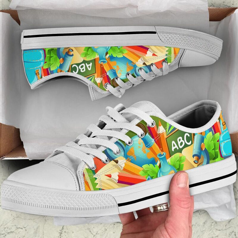 5Th Grade Abc 3D Low Top Shoes, Teacher Shoes, Low Top Sneakers