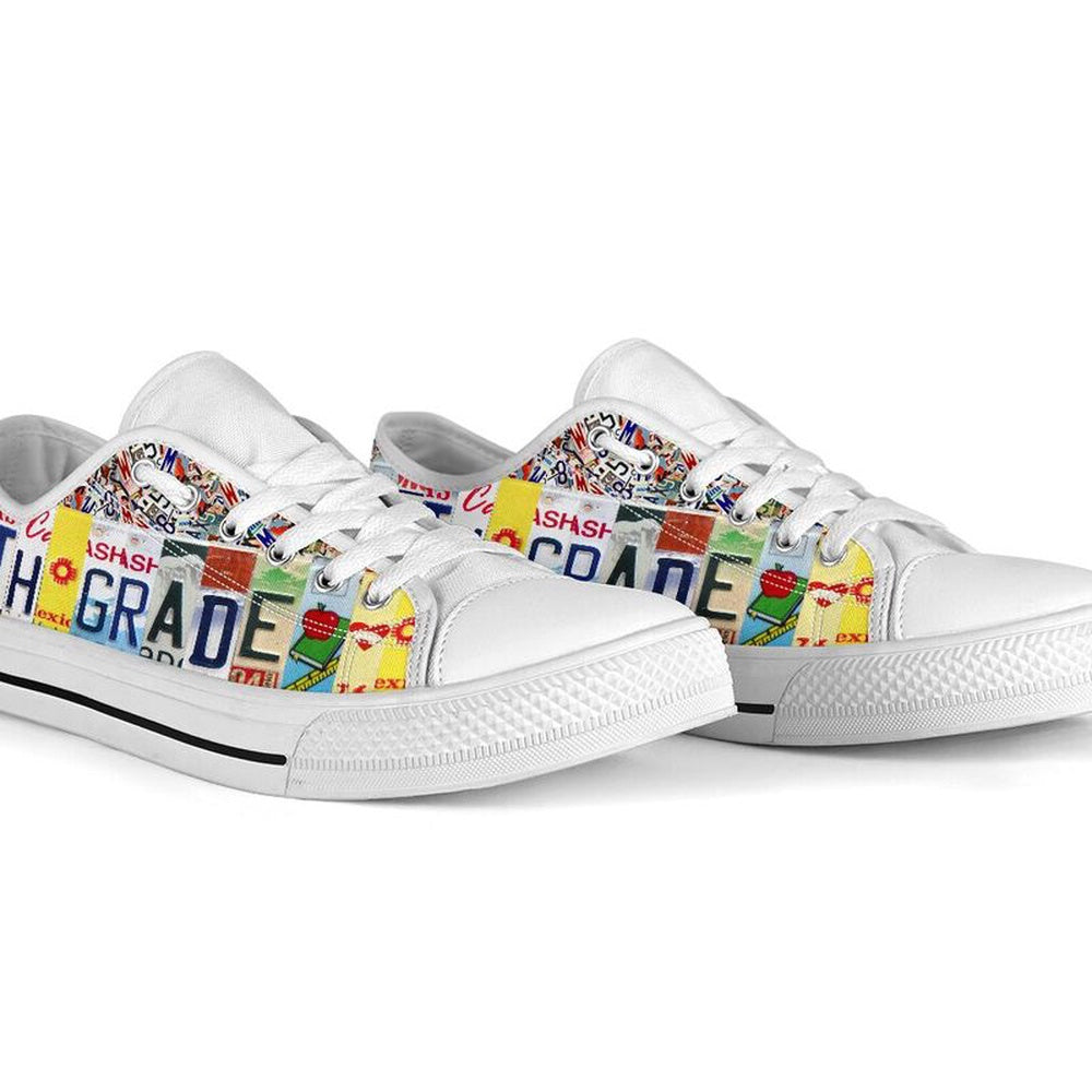 5Th Grade License Plates Low Top Shoes, Teacher Shoes, Low Top Sneakers
