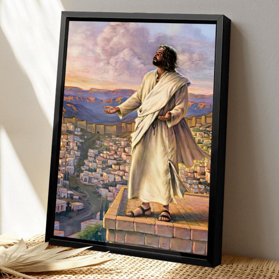 Second Temptation Of Jesus - Jesus Canvas Painting - Jesus Canvas Art - Scripture Canvas - Ciaocustom