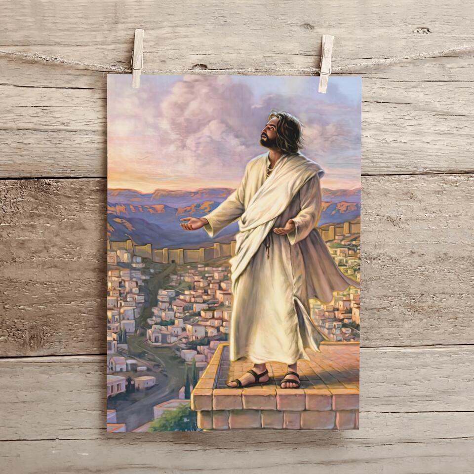 Second Temptation Of Jesus - Jesus Canvas Painting - Jesus Canvas Art - Scripture Canvas - Ciaocustom