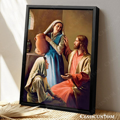 Mary And Martha Canvas Wall Art - Christian Wall Posters - Ciaocustom