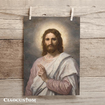 19th Century Jesus Painting - Jesus Canvas Art - Jesus Poster - Jesus Canvas - Christian Gift - Ciaocustom