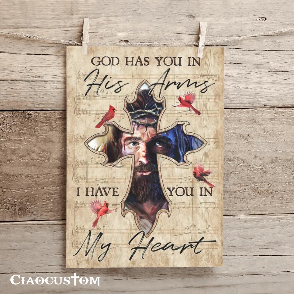 God Has You In His Arms I Have You In My Heart 8 - Bible Verse Canvas - Christian Canvas Wall Art - God Canvas - Ciaocustom