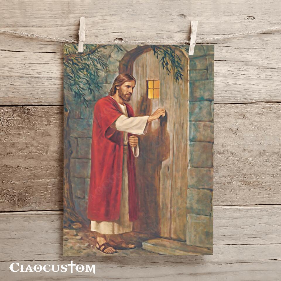 Jesus Knocking On The Door - Jesus Canvas Painting - Jesus Canvas Art - Jesus Poster - Jesus Canvas - Christian Gift - Ciaocustom