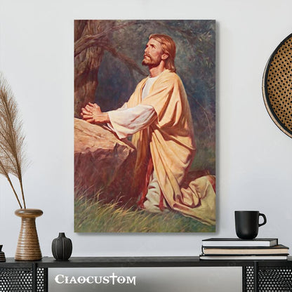 Prayer - Church of Jesus Christ - Jesus Canvas Painting - Jesus Canvas Art - Jesus Poster - Jesus Canvas - Christian Gift - Ciaocustom