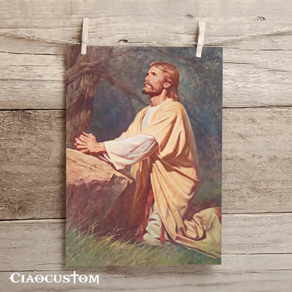 Prayer - Church of Jesus Christ - Jesus Canvas Painting - Jesus Canvas Art - Jesus Poster - Jesus Canvas - Christian Gift - Ciaocustom