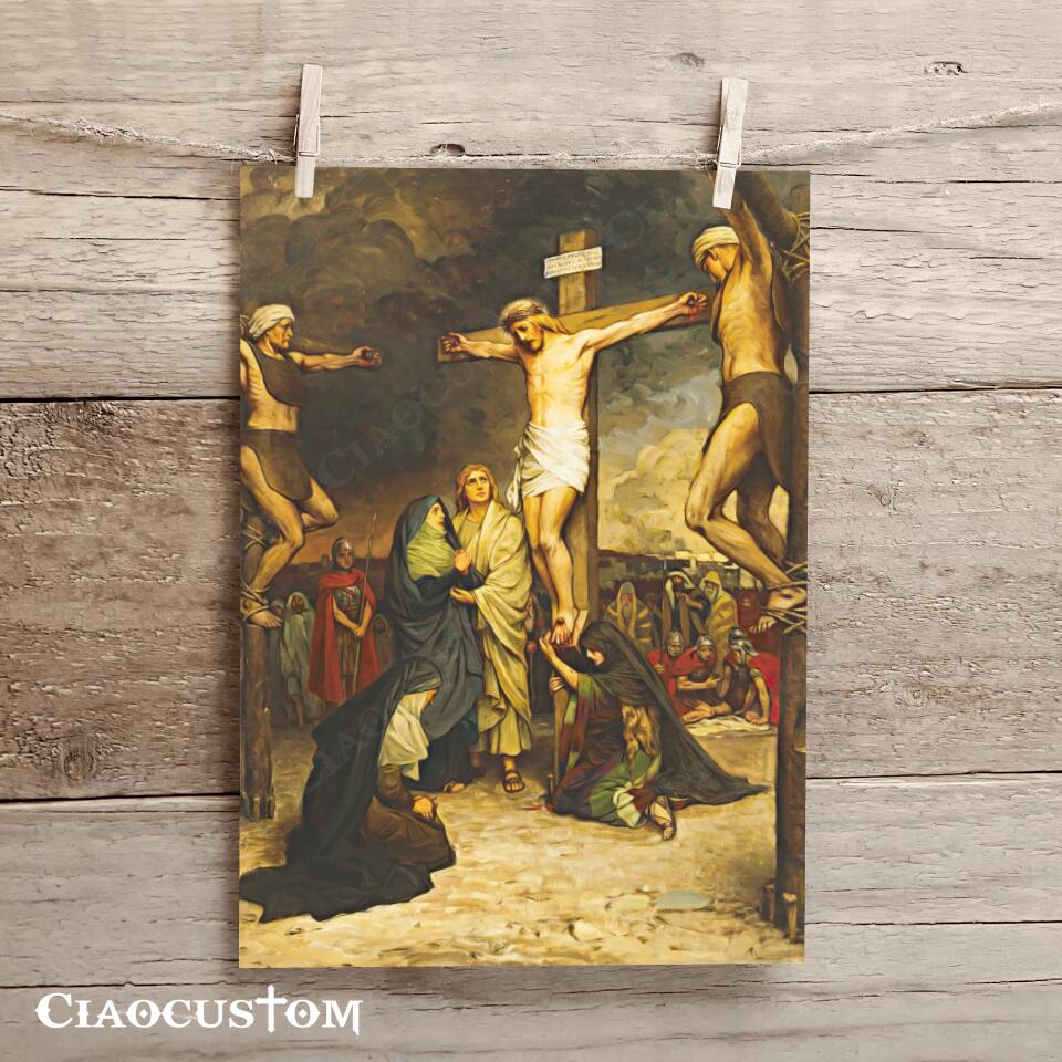 Crucifixion Of Jesus - Jesus Canvas Painting - Jesus Canvas Art - Jesus Poster - Jesus Canvas - Christian Gift - Ciaocustom