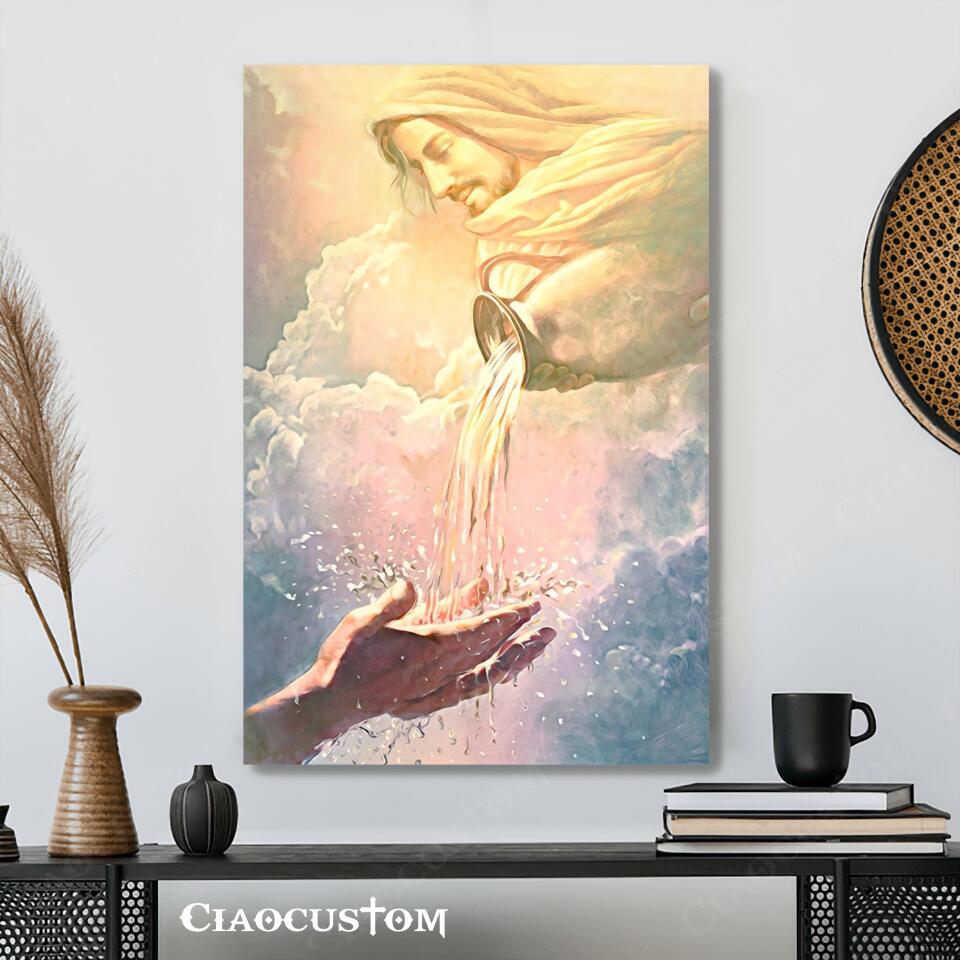 Jesus Life Giving Water - Jesus Canvas Painting - Jesus Canvas Art - Jesus Poster - Jesus Canvas - Christian Gift - Ciaocustom