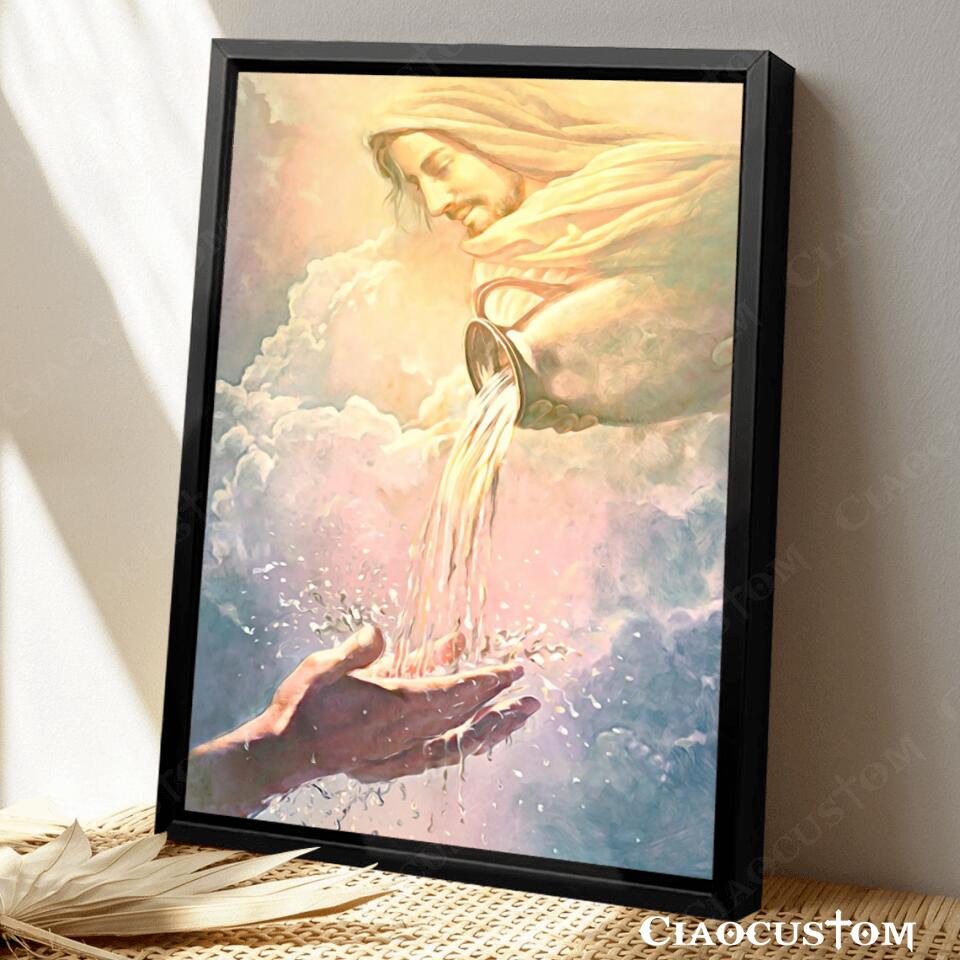 Jesus Life Giving Water - Jesus Canvas Painting - Jesus Canvas Art - Jesus Poster - Jesus Canvas - Christian Gift - Ciaocustom