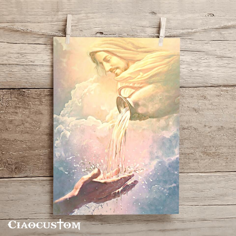 Jesus Life Giving Water - Jesus Canvas Painting - Jesus Canvas Art - Jesus Poster - Jesus Canvas - Christian Gift - Ciaocustom