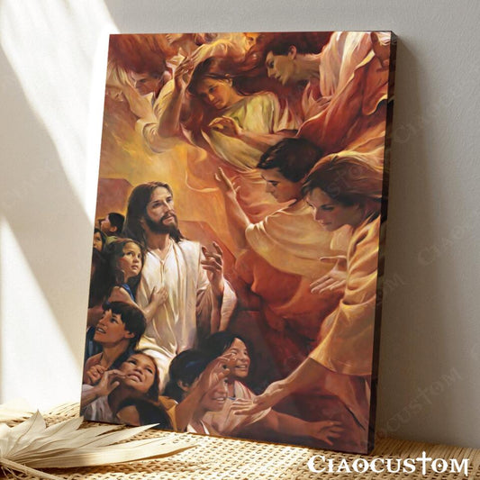 Christ Visits the New World - Jesus Canvas Painting - Jesus Canvas Art - Jesus Poster - Jesus Canvas - Christian Gift - Ciaocustom