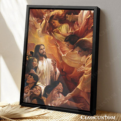 Christ Visits the New World - Jesus Canvas Painting - Jesus Canvas Art - Jesus Poster - Jesus Canvas - Christian Gift - Ciaocustom