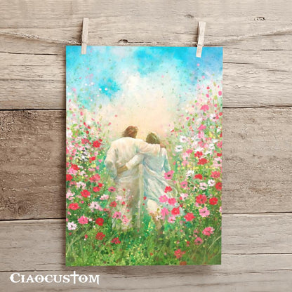 Divine Companion Canvas Wall Art - Jesus Christ Pictures - Jesus Posters - Ciaocustom