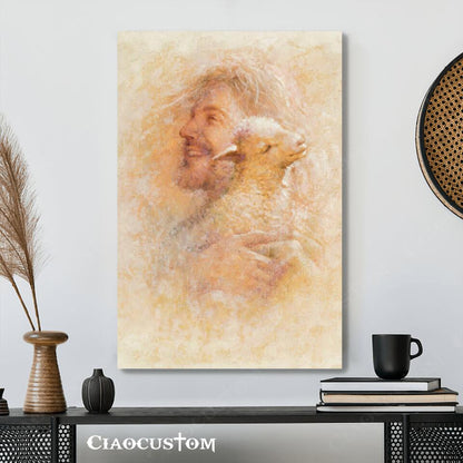 Jesus With A Lamb - Jesus Canvas Painting - Jesus Canvas Art - Jesus Poster - Jesus Canvas - Christian Gift - Ciaocustom