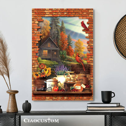 Cardinal Bird 1 - Garden - God Canvas - Christian Gift - Christian Canvas Wall Art - Ciaocustom