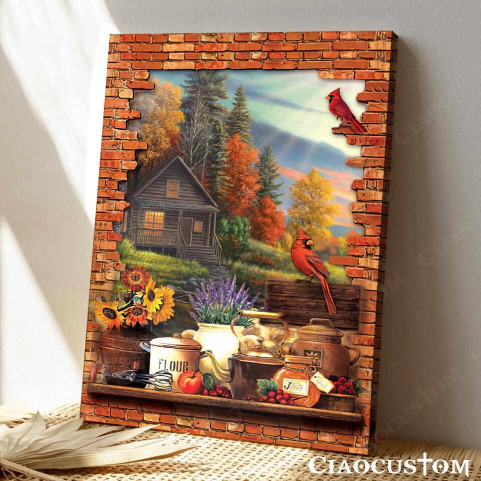 Cardinal Bird 1 - Garden - God Canvas - Christian Gift - Christian Canvas Wall Art - Ciaocustom