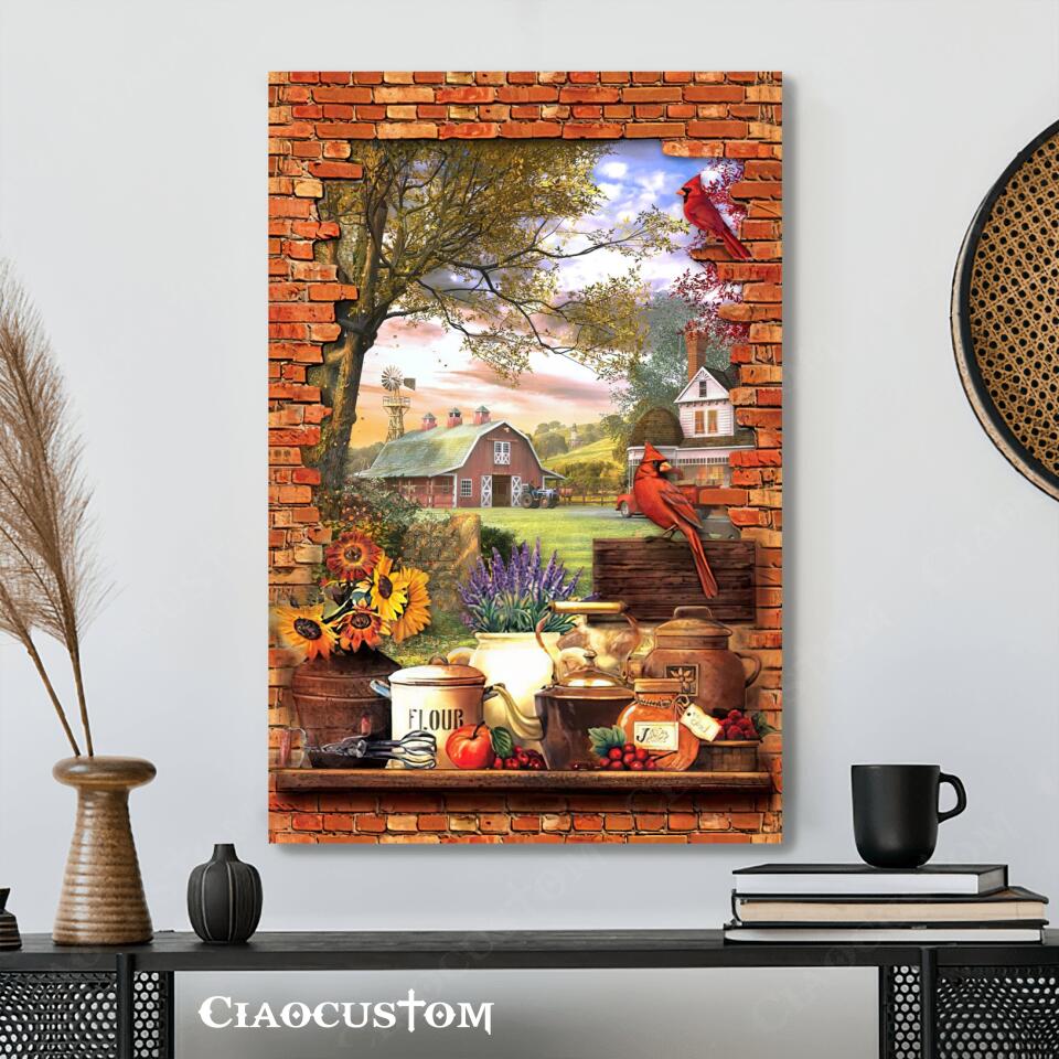 Cardinal Bird 3 - Garden - God Canvas - Christian Gift - Christian Canvas Wall Art - Ciaocustom