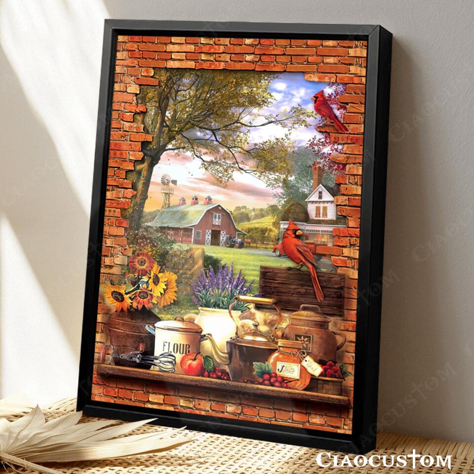 Cardinal Bird 3 - Garden - God Canvas - Christian Gift - Christian Canvas Wall Art - Ciaocustom