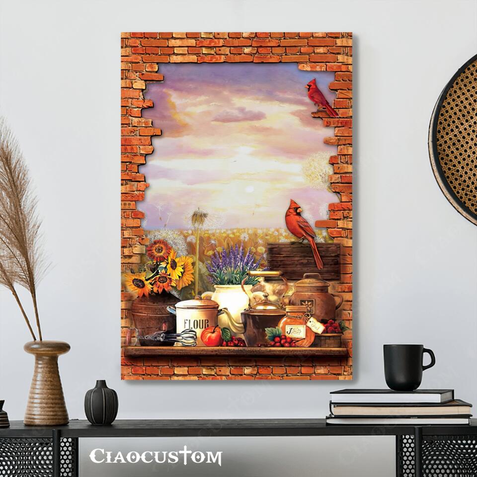 Cardinal Bird 14 - Garden - God Canvas - Christian Gift - Christian Canvas Wall Art - Ciaocustom