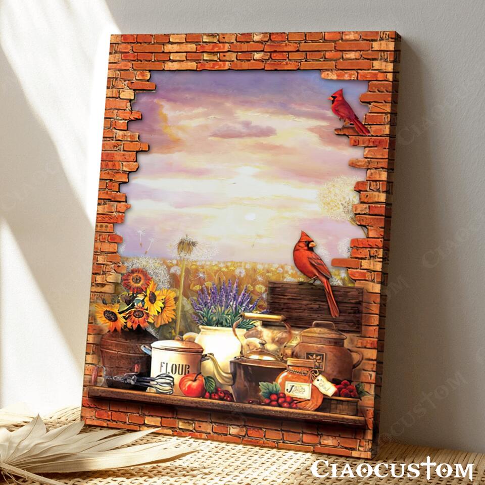 Cardinal Bird 14 - Garden - God Canvas - Christian Gift - Christian Canvas Wall Art - Ciaocustom