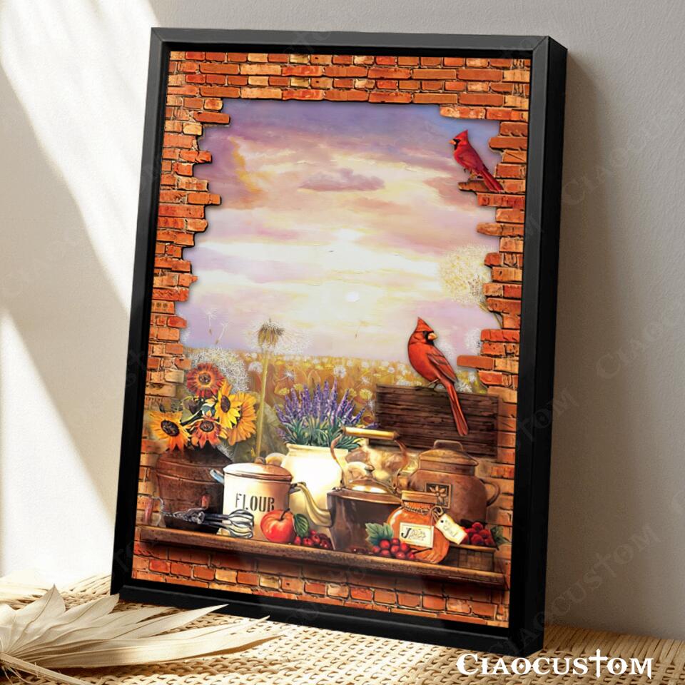 Cardinal Bird 14 - Garden - God Canvas - Christian Gift - Christian Canvas Wall Art - Ciaocustom