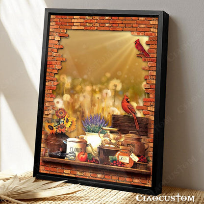 Cardinal Bird 15 - Garden - God Canvas - Christian Gift - Christian Canvas Wall Art - Ciaocustom