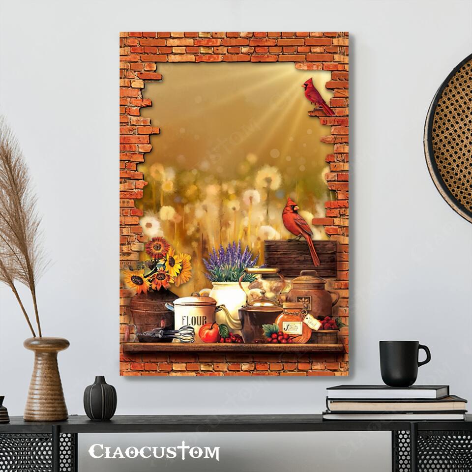 Cardinal Bird 15 - Garden - God Canvas - Christian Gift - Christian Canvas Wall Art - Ciaocustom