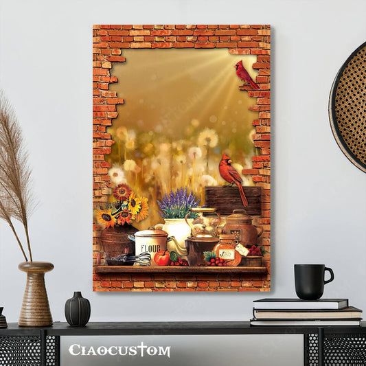 Cardinal Bird 15 - Garden - God Canvas - Christian Gift - Christian Canvas Wall Art - Ciaocustom