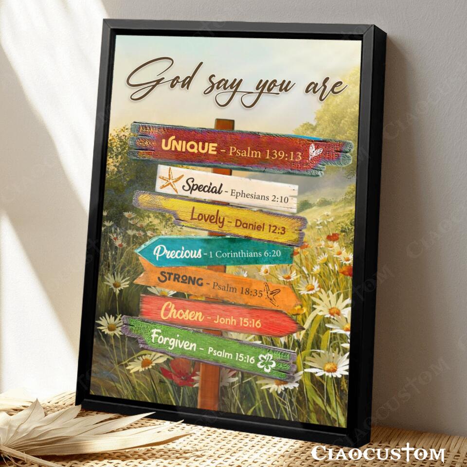 God Says You Are - Bible Verse Canvas - Jesus Canvas - Christian Gift - Christian Canvas Wall Art - Ciaocustom