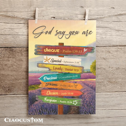 God Says You Are - Garden - Bible Verse Canvas - Jesus Canvas - Christian Gift - Christian Canvas Wall Art - Ciaocustom