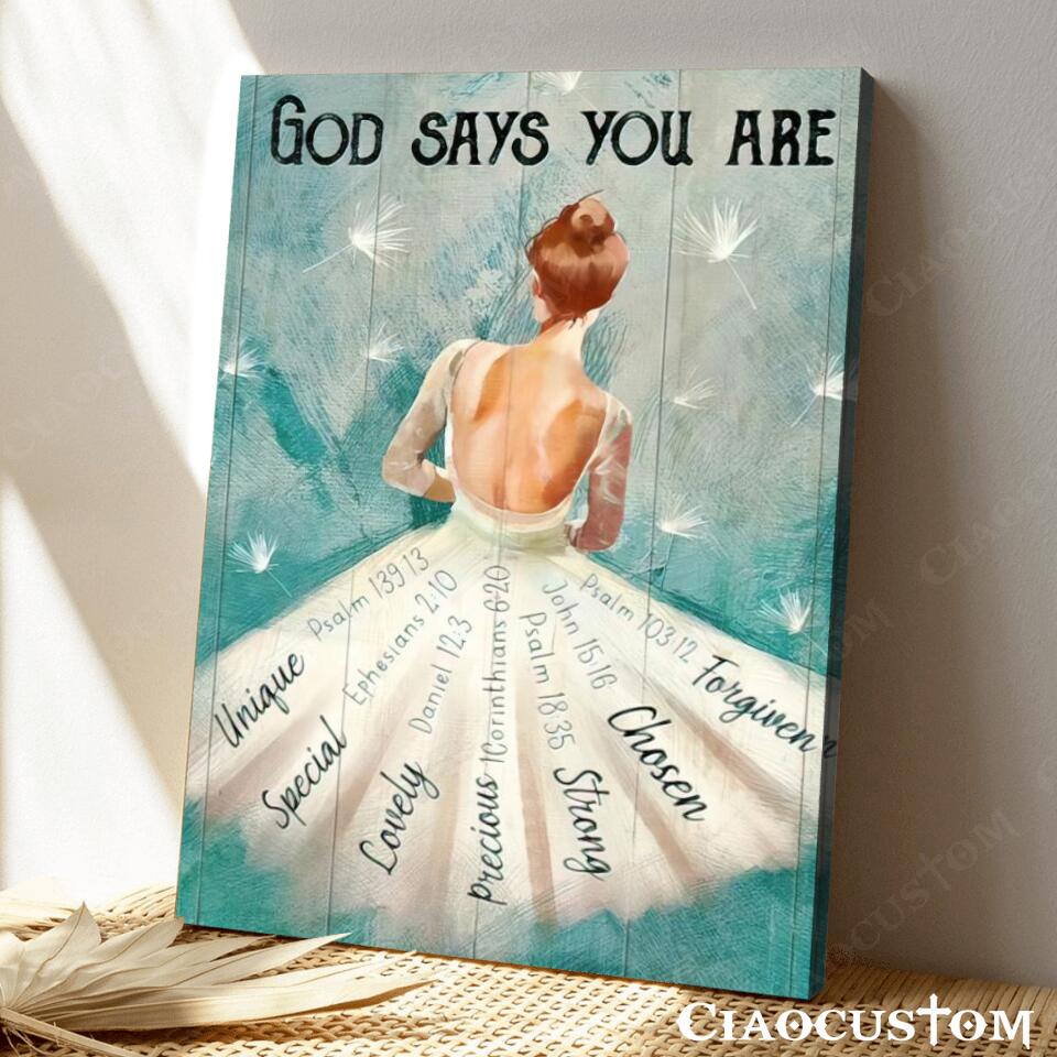 God Says You Are - Girl - Jesus Canvas Wall Art - Bible Verse Canvas - Christian Canvas Wall Art - Ciaocustom