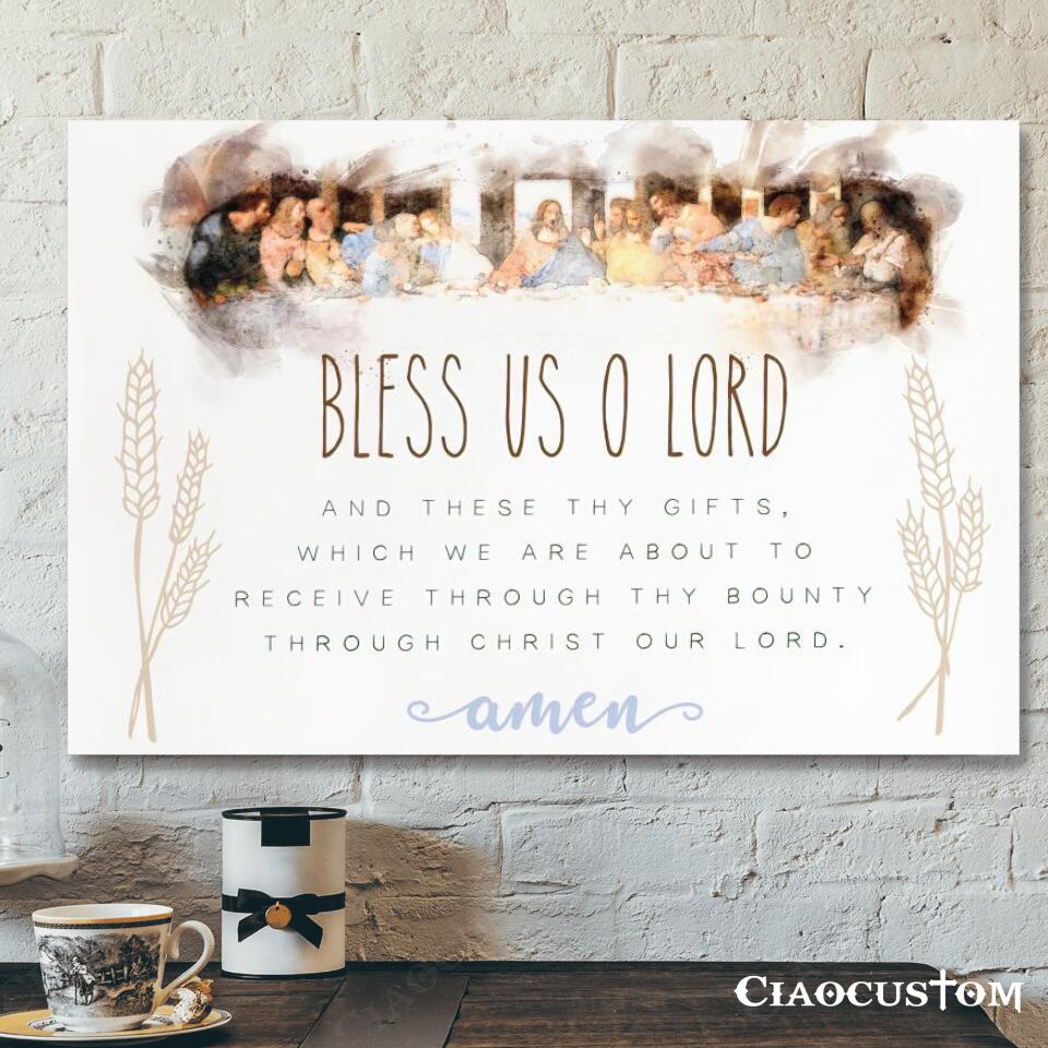 Bless Us O Lord - Jesus Canvas Wall Art - Bible Verse Canvas - Christian Canvas Wall Art - Ciaocustom