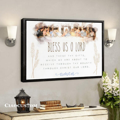 Bless Us O Lord - Jesus Canvas Wall Art - Bible Verse Canvas - Christian Canvas Wall Art - Ciaocustom