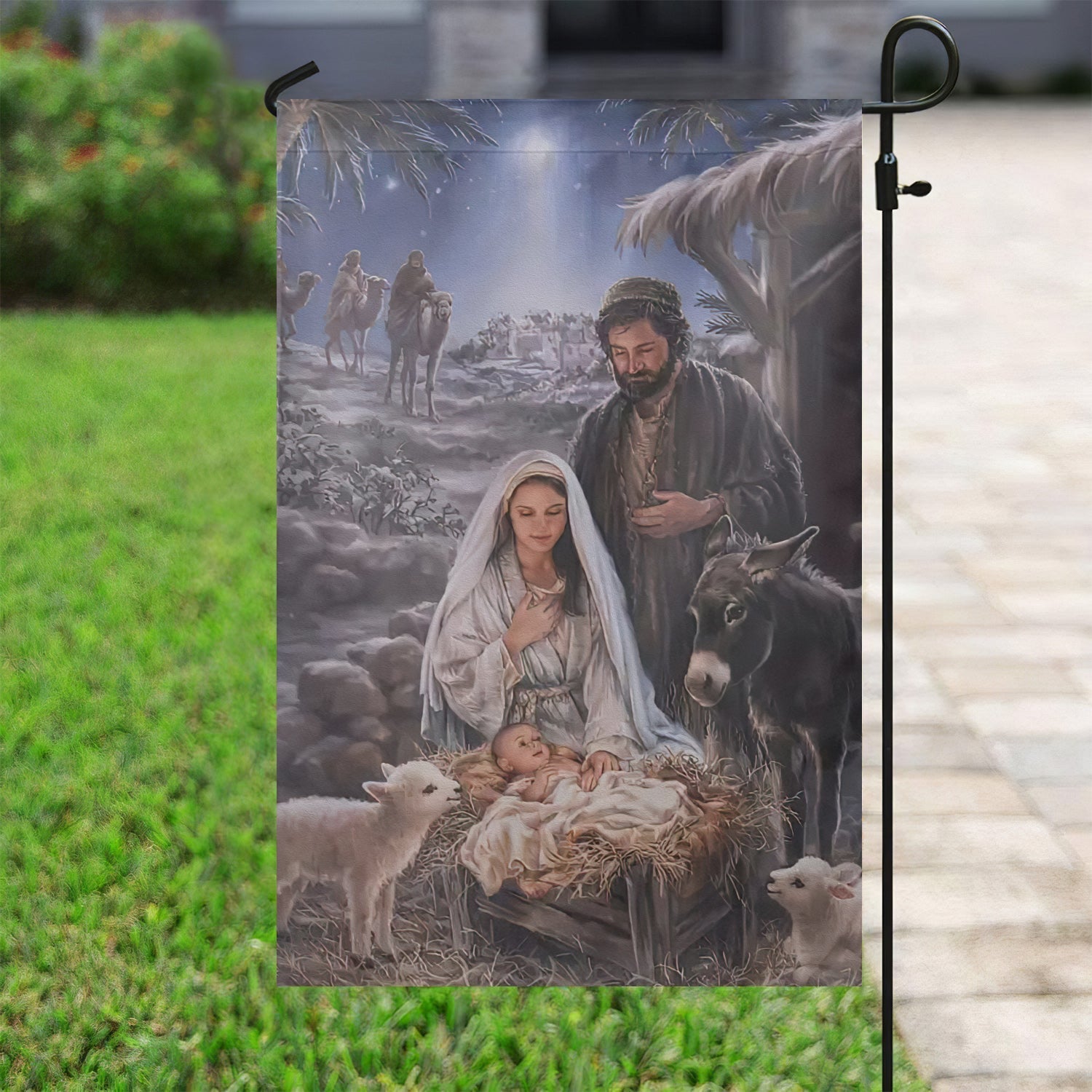 A Celebration Of The Birth Nativity Xmas Garden Flag - Christian House Flag
