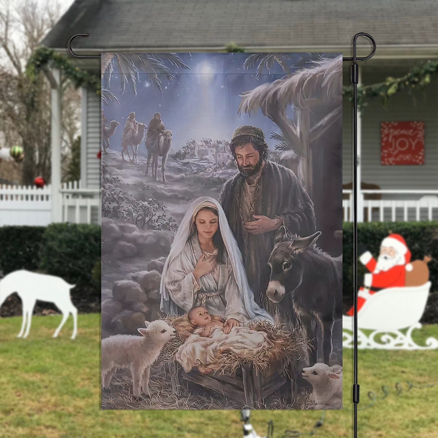 A Celebration Of The Birth Nativity Xmas Garden Flag - Christian House Flag