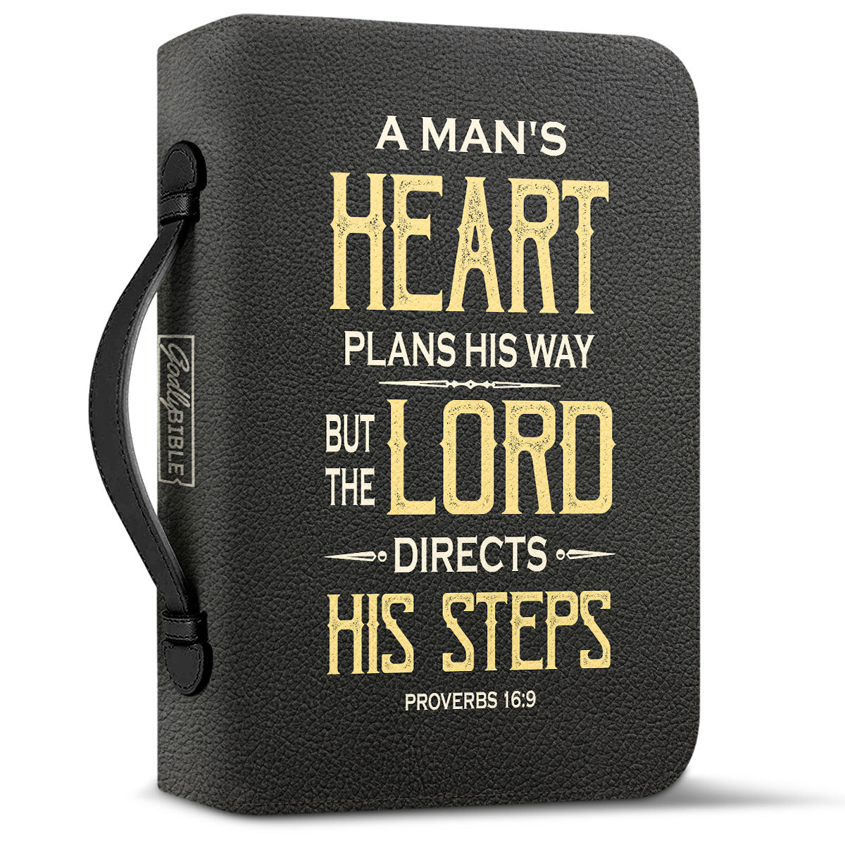 A Mans Heart Plans His Way Proverbs 16 9 Lion God Personalized Bible Cover - Gift Bible Cover for Christians