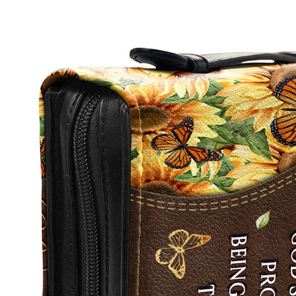 A Pastor Devoted To Giving So Much Butterfly Sunflower Personalized Bible Cover - Gift Bible Cover for Christians